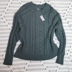 Aerie - Fern green chunky cable knit sweater
